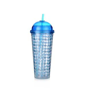 Cốc du lịch 20oz acrylic có nắp vòm và ống hút, nhiều màu